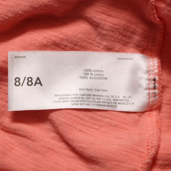 4/$20 - Carters Girls Amazing Sister Knot Front Orange Peach Tank Top Size 8 - Picture 6 of 7